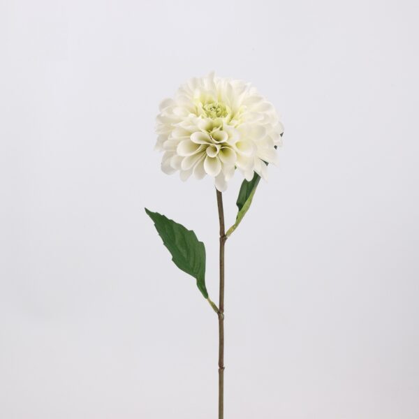 Cream White Artificial Dahlia Flower Stem 27 Inch, Faux Pompon Dahlia Spray for Home and Wedding Decor, Wholesale