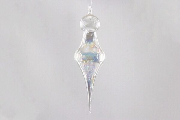 White Pearl Mercury Glass Finial Ornament, Elegant Vintage Christmas Tree Hanging Decoration
