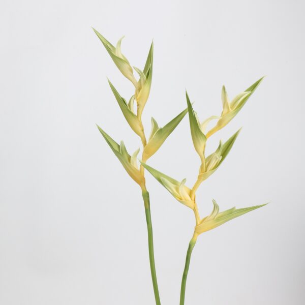 Yellow Artificial Heliconia Stems Set of 2, Faux Tropical Lobster Claw Branches for Summer Home Decor, Wholesale