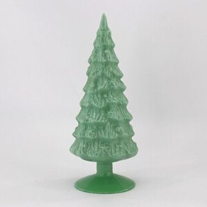 Green Matte Glass Christmas Tree Figurine, Minimalist Tabletop Holiday Tree Decoration Wholesale