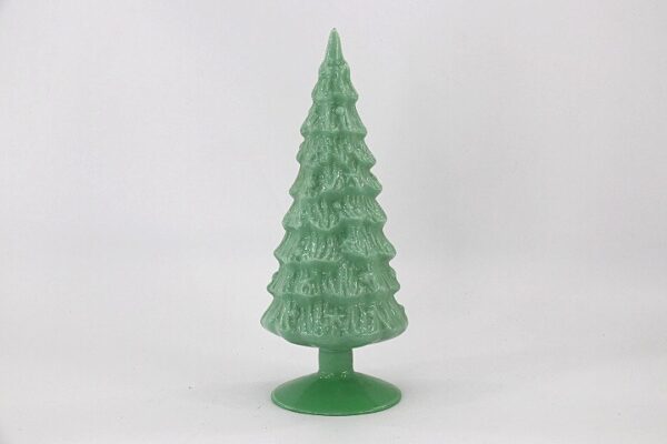 Green Matte Glass Christmas Tree Figurine, Minimalist Tabletop Holiday Tree Decoration Wholesale