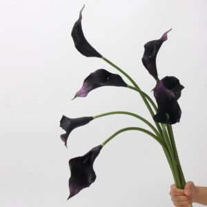 White Real Touch Calla Lily Stems Bundle 5 Heads, Artificial Calla Lilies for Wedding Bouquet and Home Decor, Wholesale