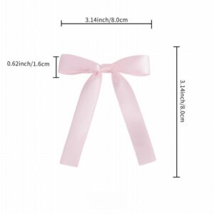 Hot Pink Satin Ribbon Bow with Long Tails, Christmas Tree Bow Ornament for Holiday Wreath and Garland Decor, Wholesale