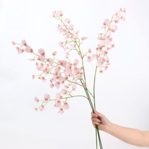White Artificial Oncidium Orchid Spray Stem, Faux Dancing Lady Orchid Branch for Wedding Home Decor, Wholesale
