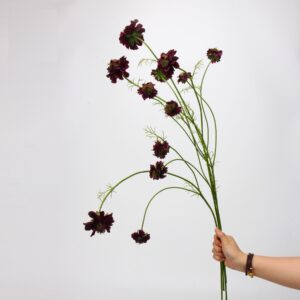 White Artificial Cosmos Wildflower Stem Set, Faux Meadow Flower Bunch for Rustic Wedding and Home Decor, Wholesale