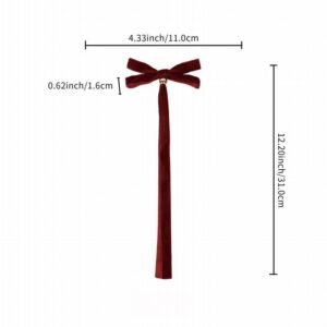 Burgundy Long Streamer Christmas Bow, Velvet Ribbon Door Hanger Bow for Xmas Tree and Wall Decor, Wholesale