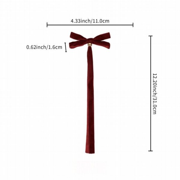 Burgundy Long Streamer Christmas Bow, Velvet Ribbon Door Hanger Bow for Xmas Tree and Wall Decor, Wholesale