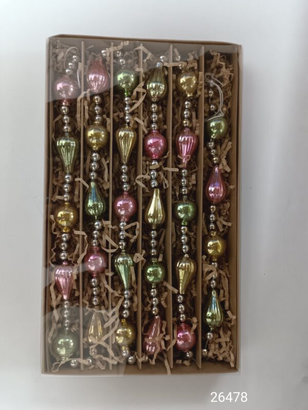 Assorted Mini Glass Finial Ornament Gift Box, Vintage Christmas Tree Baubles Set Wholesale