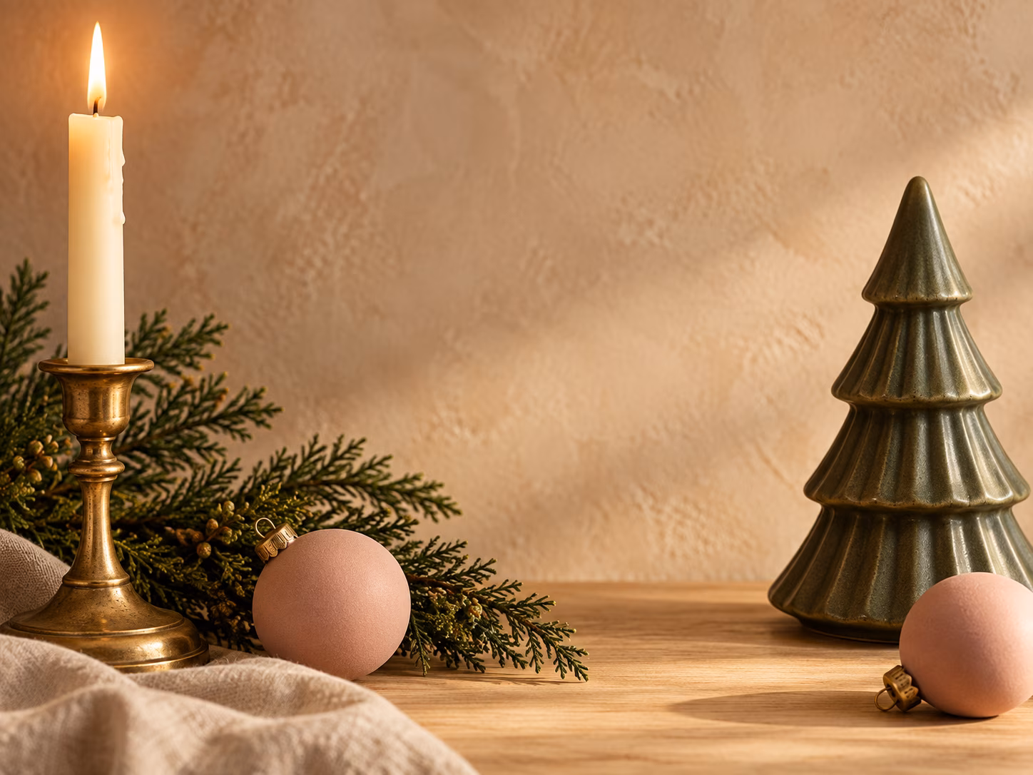 Warm neutral holiday decor