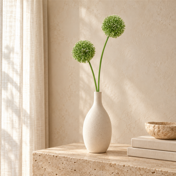 Fresh Green Faux Giant Allium Spray, Artificial Globe Onion Flower Stem for Minimalist Wedding Centerpiece