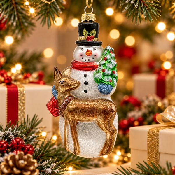 Harlequin Rhombus Glass Christmas Bauble, Glossy Red & Blush Pink Ball with White Glitter and Pom-poms Xmas Tree Ornament